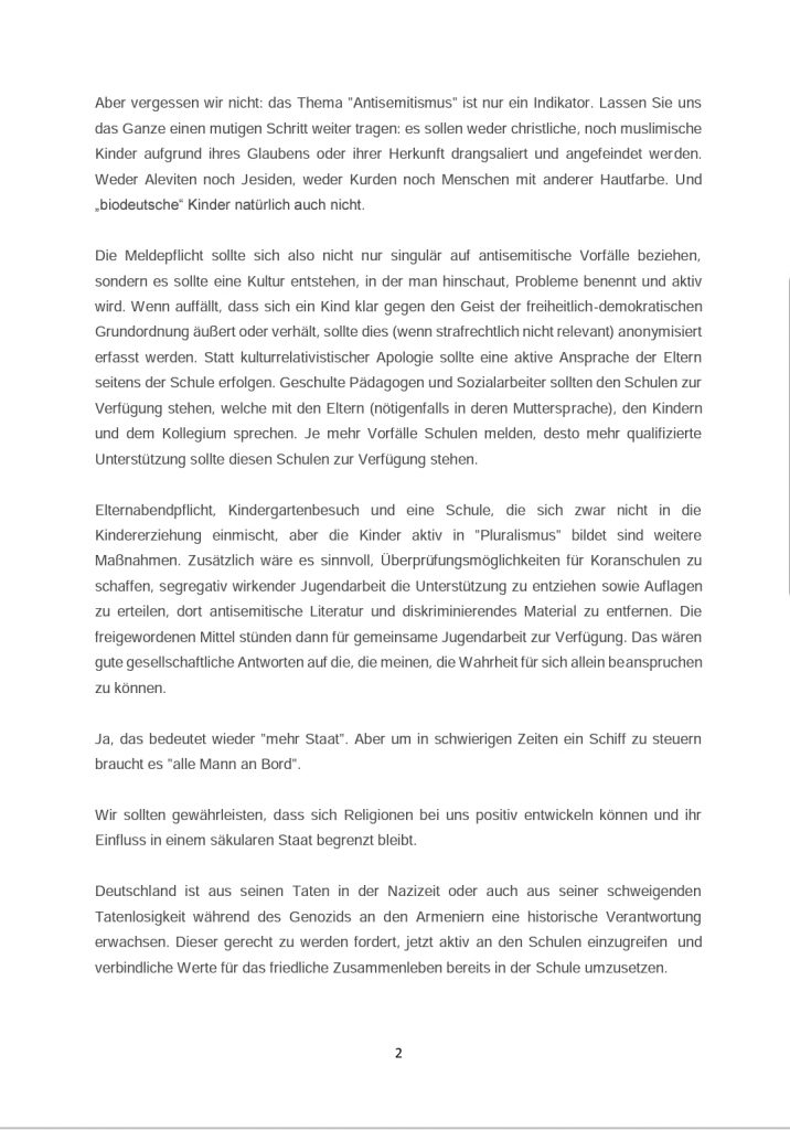 Offener Brief An Volker Kauder Fraktionsvorsitzender Der Cducsu