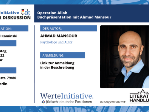 Werte(Initiative) in der Diskussion: „Operation Allah“ – Buchpräsentation von Ahmad Mansour